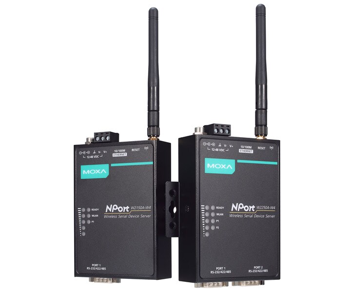 Moxa Wireless Device Servers | NPort W2150A-W4 and W2250A-W4