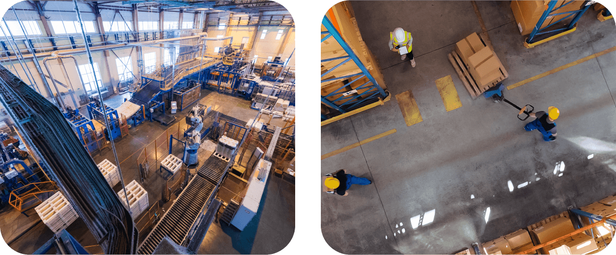 Active industrial warehouse environments