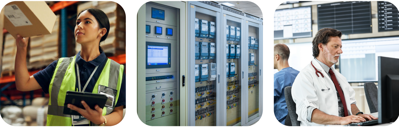 Industry applications of Private 5G networks in logistics and warehousing, energy and utilities and healthcare.